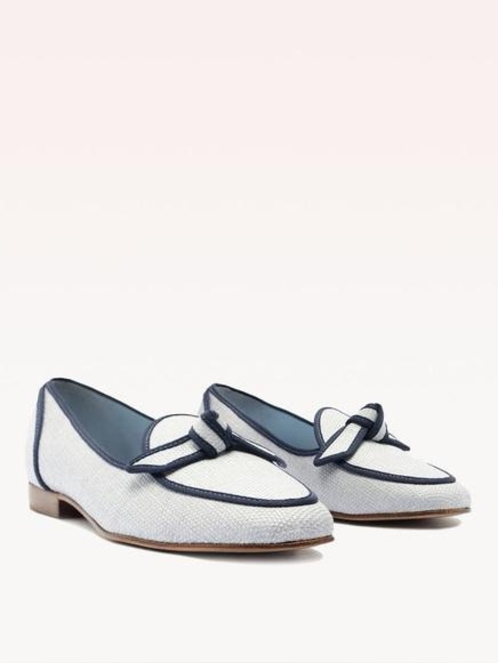 Alexandre Birman Grosgrain Raffia Loafers in Serene Blue/Oceana